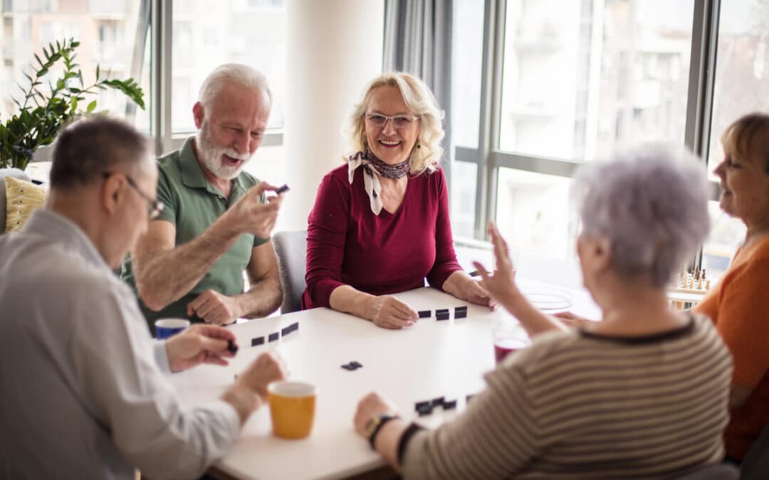 Group of Seniors Smiling and Playing a Game_The Grove on Forest Lane