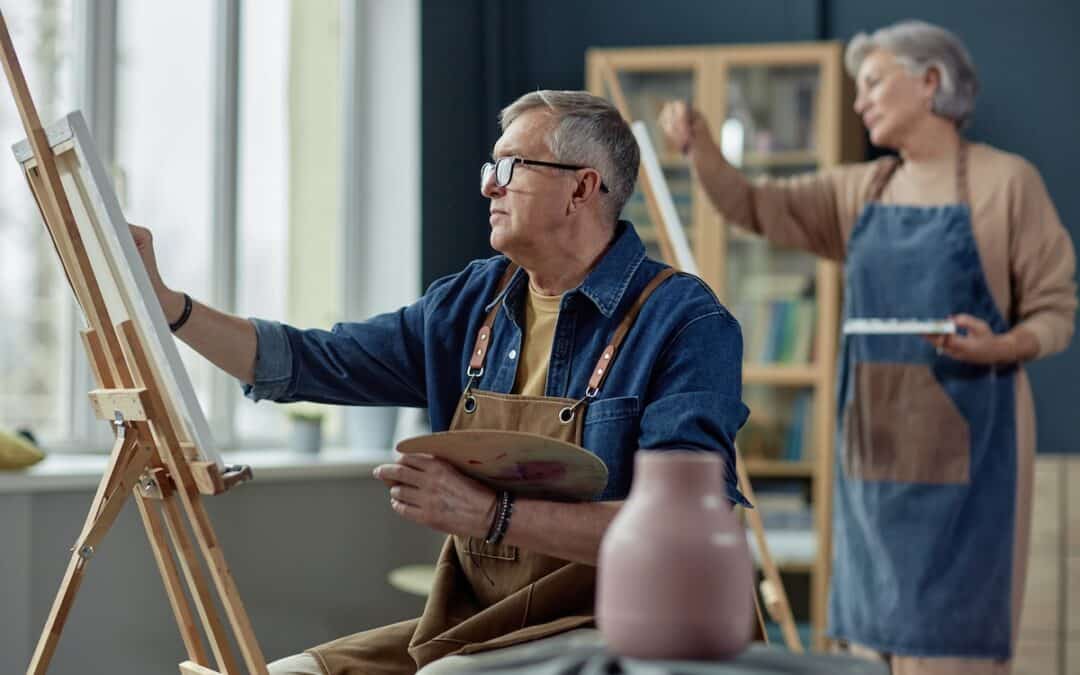 Senior Man Painting on Easel_The Grove on Foreset Lane